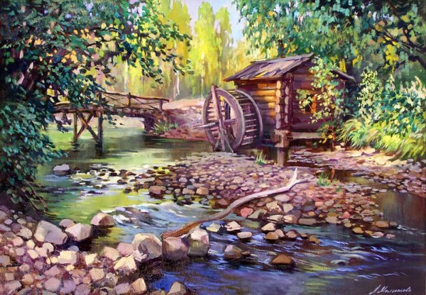 Картины водяная мельница Поленова
