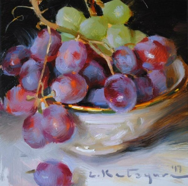 Художник Елена Кацура виноград