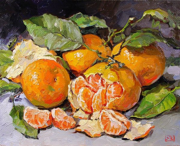 Мандарины живопись