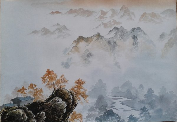 Китайская живопись гохуа горы