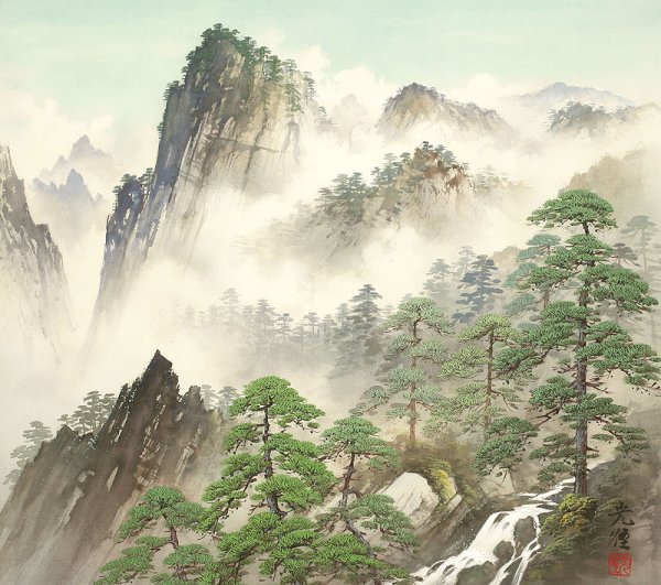 Китайская гора живопись горы