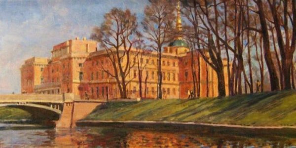 Михайловский замок акварель