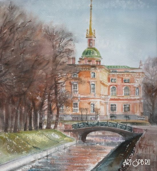 Михайловский инженерный замок в Санкт-Петербурге осень