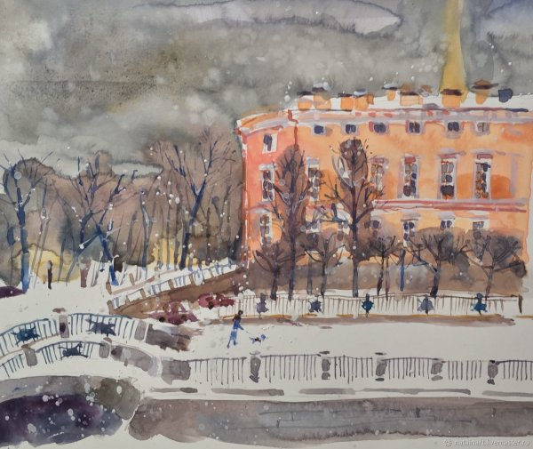 Михайловский замок в Санкт-Петербурге акварель