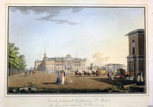 Михайловский замок гравюра Патерсен