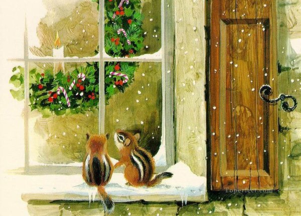 Новогоднее окно иллюстрация