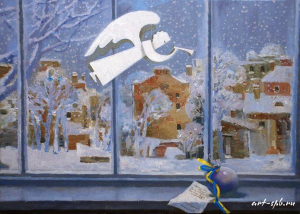 Рождественское окно картина художника