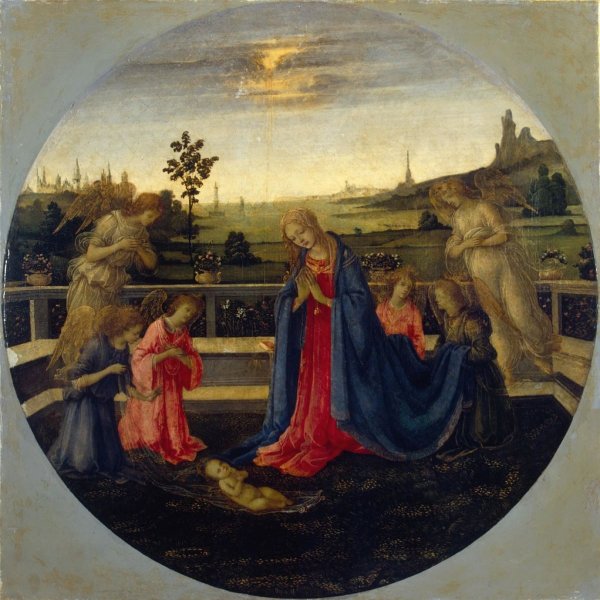 Филиппино Липпи поклонение младенцу Христу