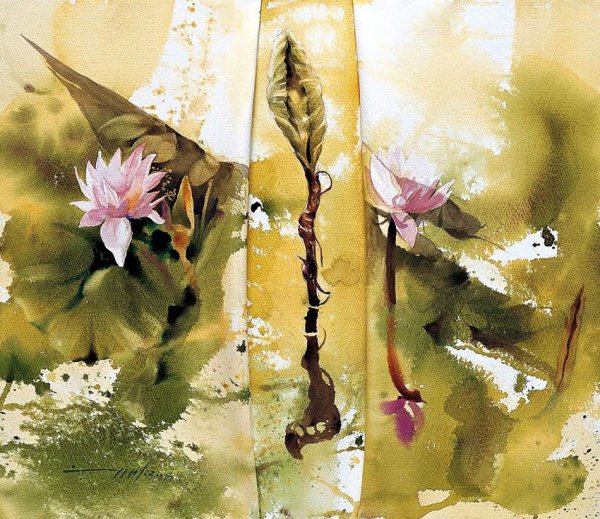 Корейская художница акварелистка