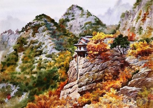 Корейская художница акварелистка