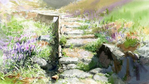 Корейская художница акварелистка