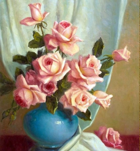 Букет роз живопись