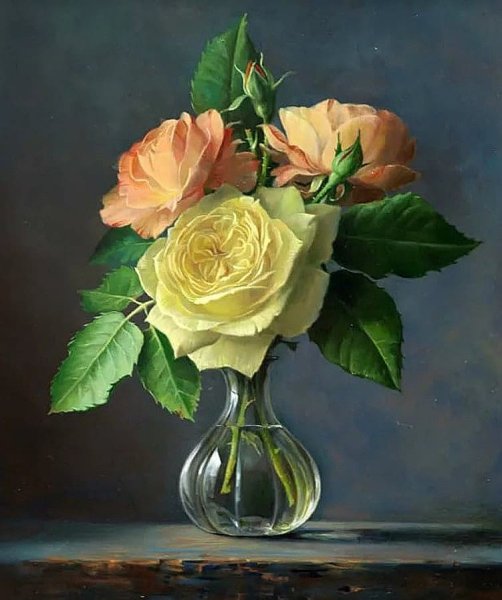 Художник Pieter Wagemans розы картины