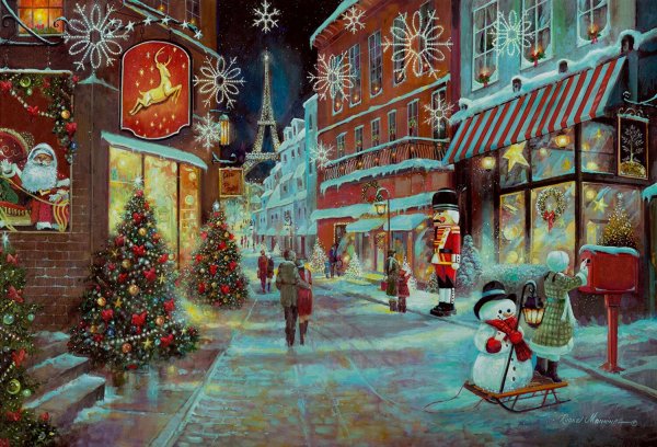 Новогодняя ночь живопись
