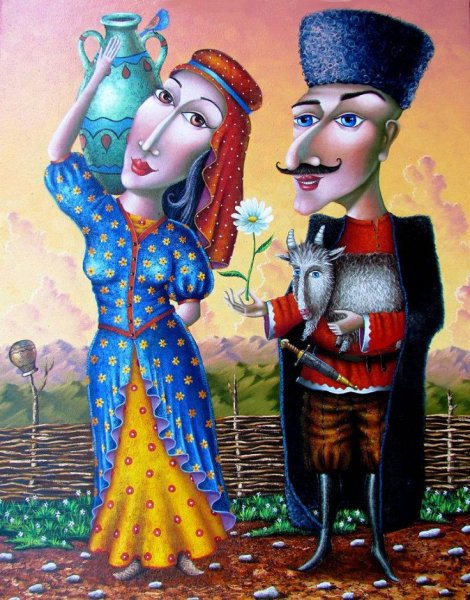 Грузинское застолье живопись