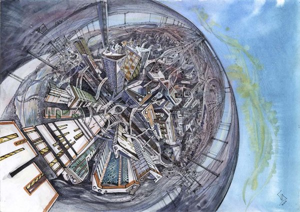 Уэйн Тибо городской пейзаж