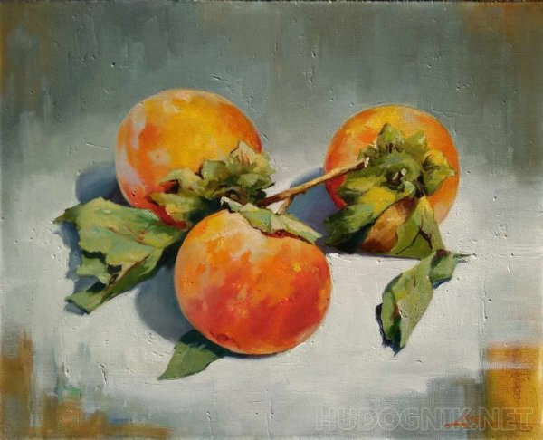 Гранаты живопись хурма