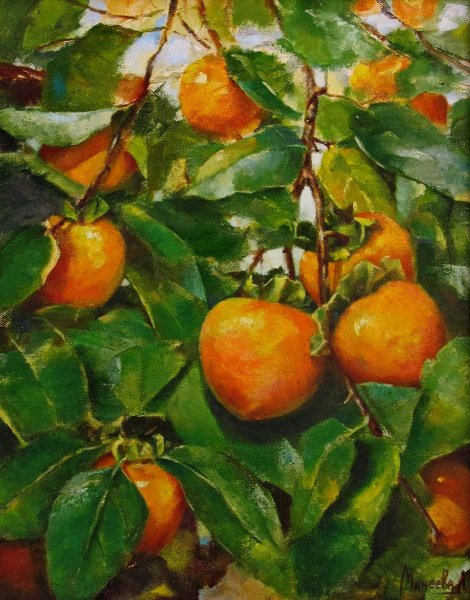 Хурма контражур живопись