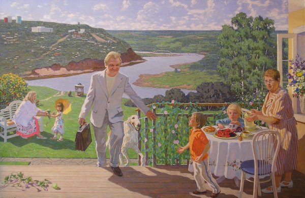 Кустодиев на террасе