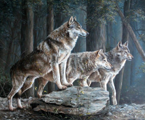 Холст с семьей Волков