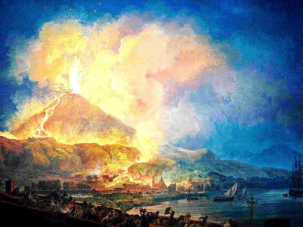 Картина извержение вулкана Везувий гибель Помпеи
