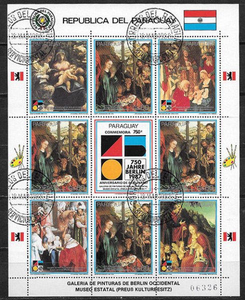 Марки живопись Парагвай Рубенс