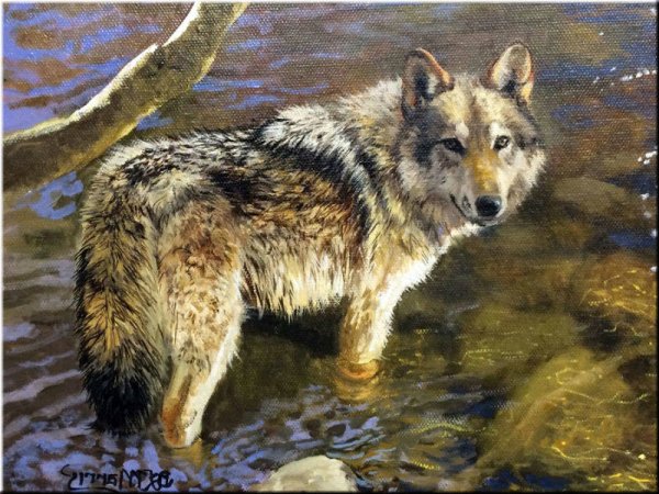 Алмазная мозаика бегущие волки