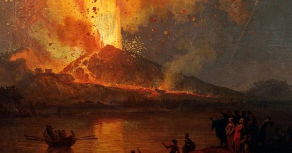 Картина извержение вулкана Везувий гибель Помпеи