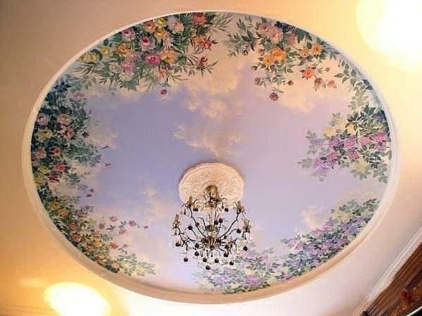 Натяжной потолок фреска