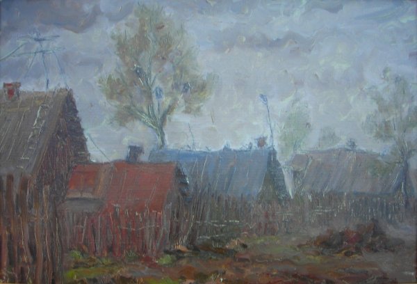 Дождливый день акварелью