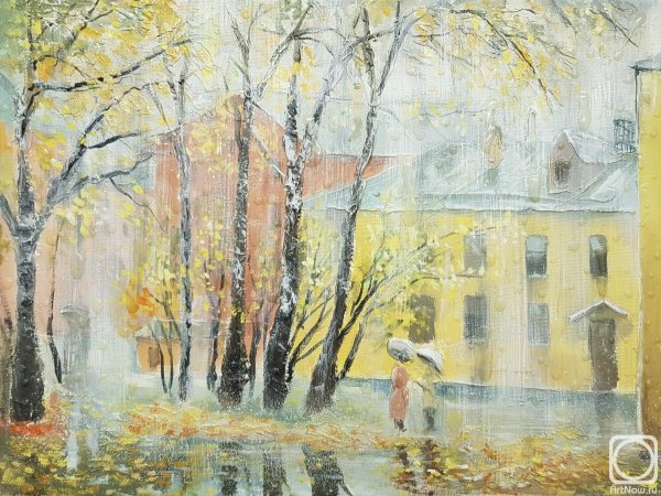 Пасмурный пейзаж маслом