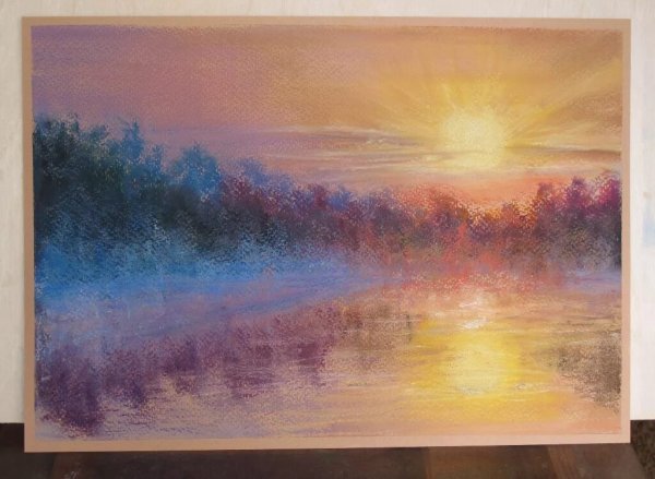 Пейзажи пастельными мелками