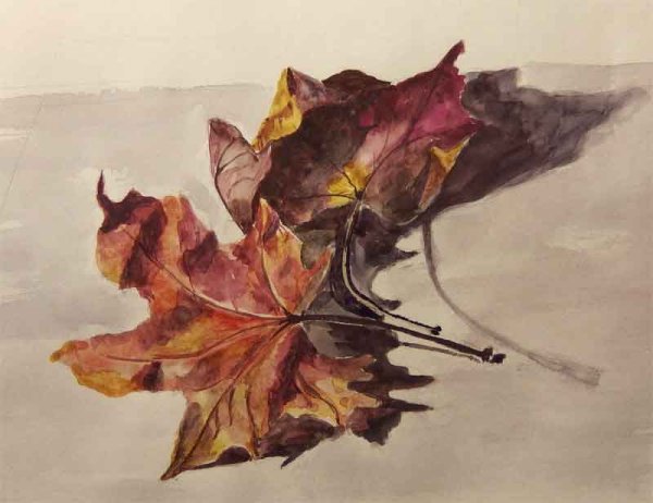 Листья живопись