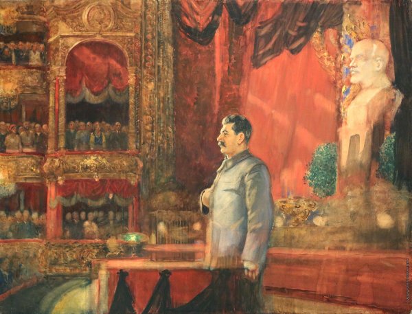 Александр Герасимов «и. в. Сталин и а. м. Горький в Горках»