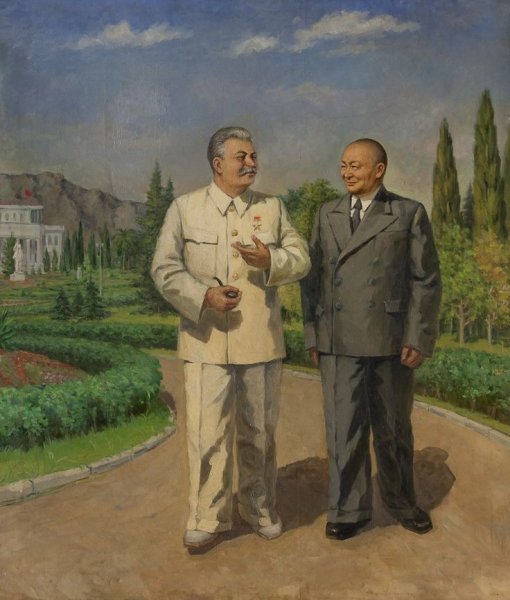 Картина Сталин и Мао Цзэдун