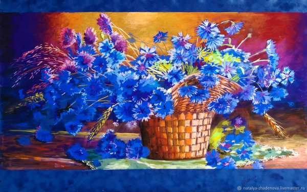 «Ваза с васильками» художник Гавриил Кондратенко.