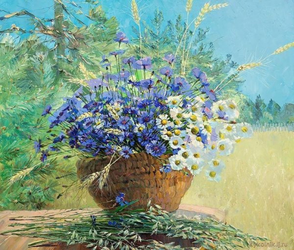 Марина Захарова художник натюрморт с васильками