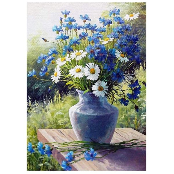 Алмазная мозаика васильки 40х50
