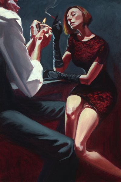 Девушка флиртует арт