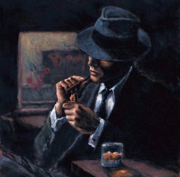 Мужчина в шляпе с сигарой