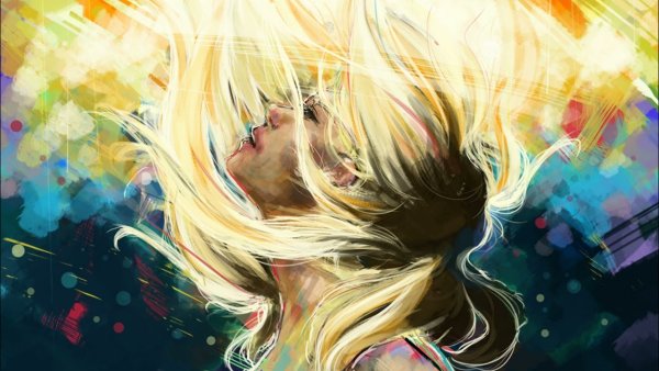 Абстракция девушка с волосами