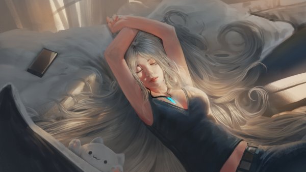 Девушка сон арт