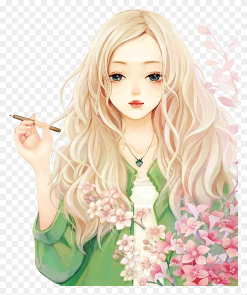 Девочка со светлыми волосами арт