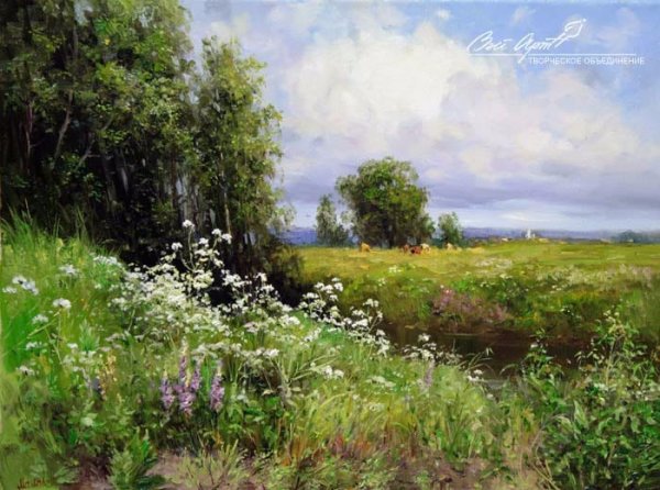 Художник Сергей Малов Деревенские пейзажи живопись