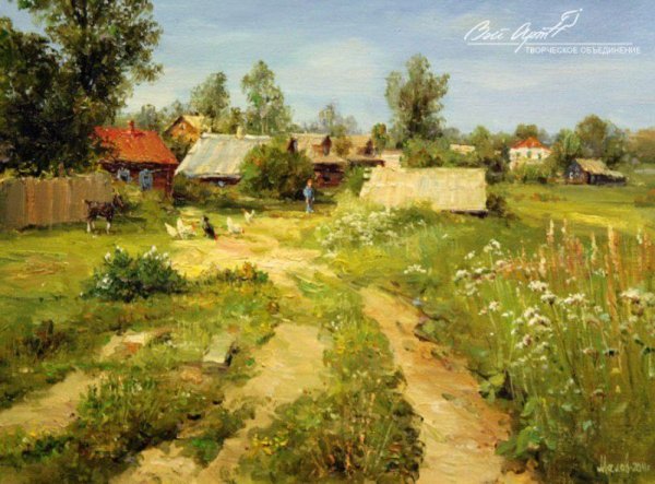 Живопись русская деревня Малов Сергей