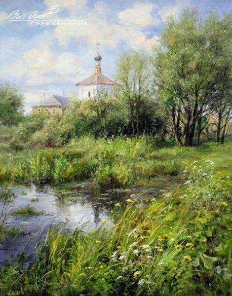 Художник Сергей Малов Деревенские пейзажи живопись