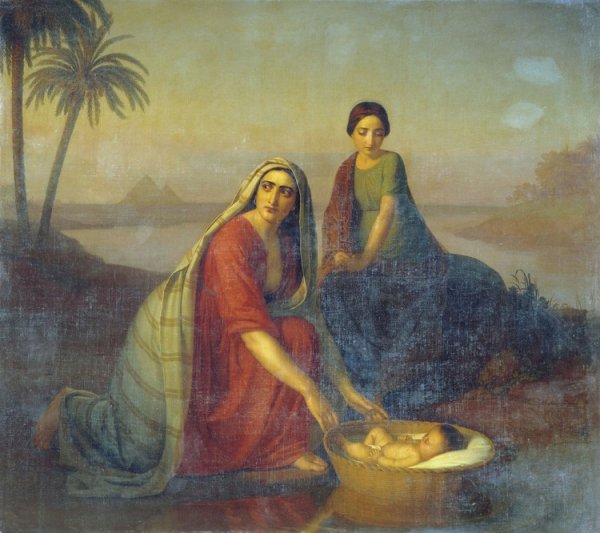 Моисей, опускаемый матерью на воды Нила. А.В. Тыранов. 1839-42гг.