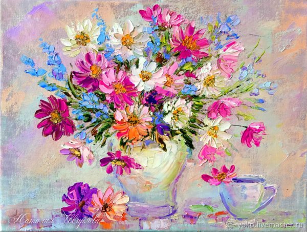 Цветы в вазе акрилом