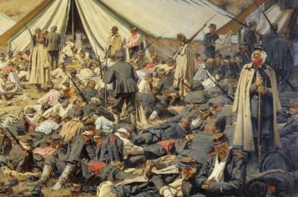 Василий Верещагин у крепостной стены вошли