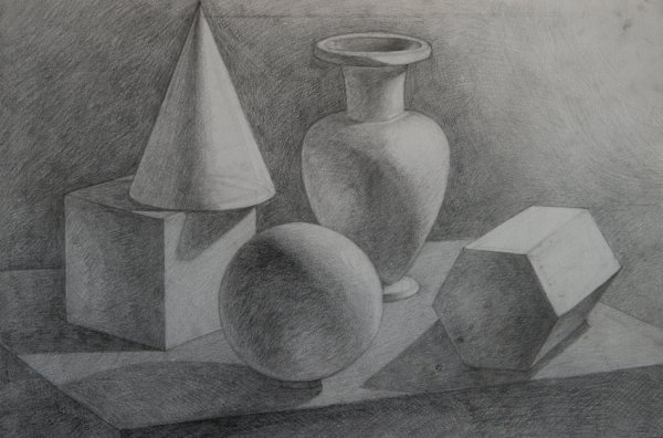 Рисование натюрморта из геометрических тел